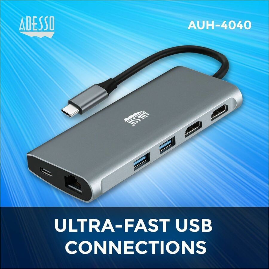 Adesso 9-in-1 USB-C Multi-Port Docking Station (TAA Compliant) - Image 4