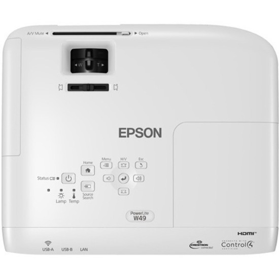Epson PowerLite W49 LCD Projector - 16:10 - Ceiling Mountable - Image 4