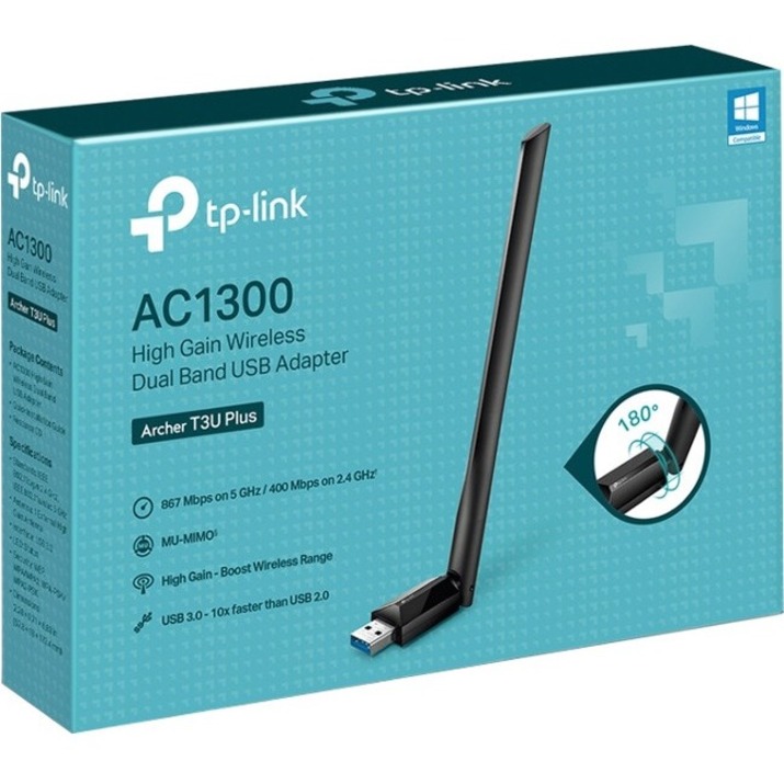 TP-Link Archer T3U Plus - IEEE 802.11ac Dual Band Wi-Fi Adapter for Desktop Computer/Notebook - Image 2