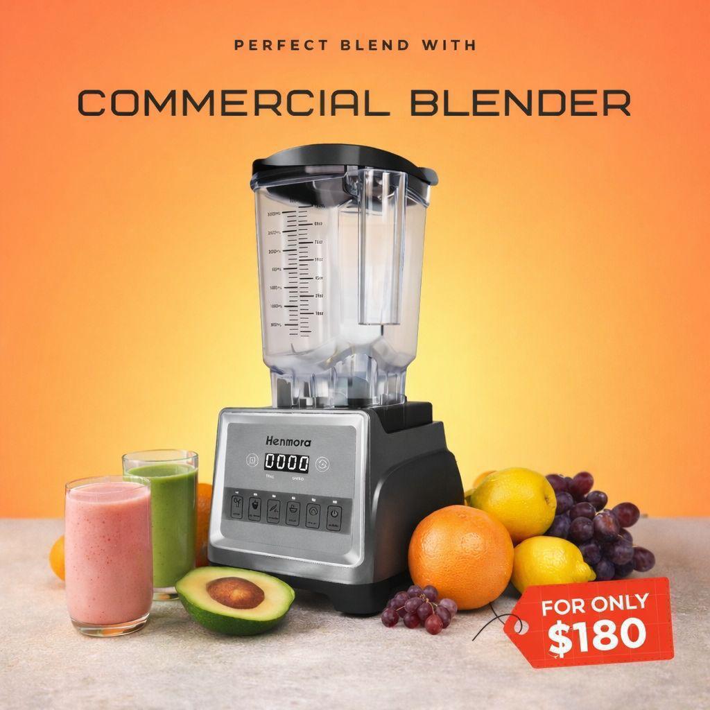 Henmora Non-Silent Blender (HS-226C) – 2200W Professional Power Blender