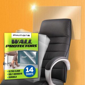 Wall Protector Sheets for Painted Wall. Clear Plastic Adhesive Film Stickers for Kitchen & Office from Oil Backsplash Trash Chair Back Furniture Scuff. Door Guards Shield Dog Contact Paper 14pcs