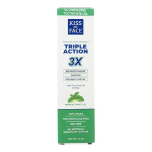 Kiss My Face Toothpaste - Triple Action - Fluoride Free - Gel - 4.5 oz