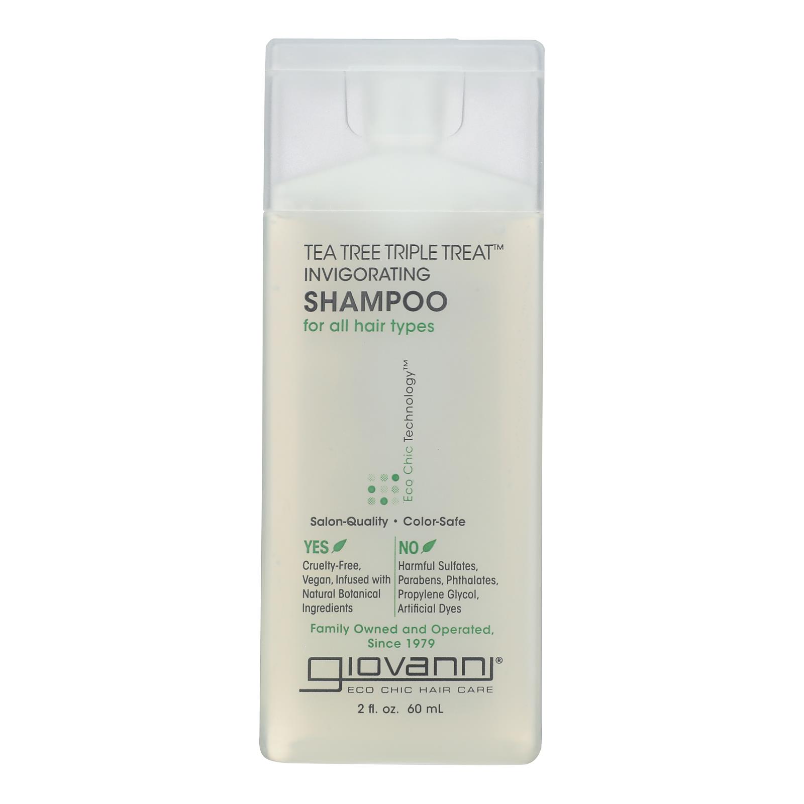 Giovanni Shampoo Tea Tree Triple Treat - 2 fl oz - Case of 12