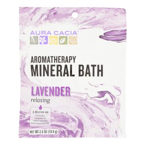 Aura Cacia - Aromatherapy Mineral Bath Lavender Harvest - 2.5 oz - Case of 6