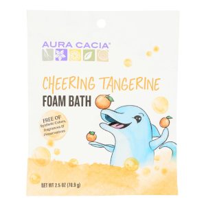 Aura Cacia - Cheering Foam Bath Tangerine and Sweet Orange Essential Oils - Case of 6 - 2.5 oz