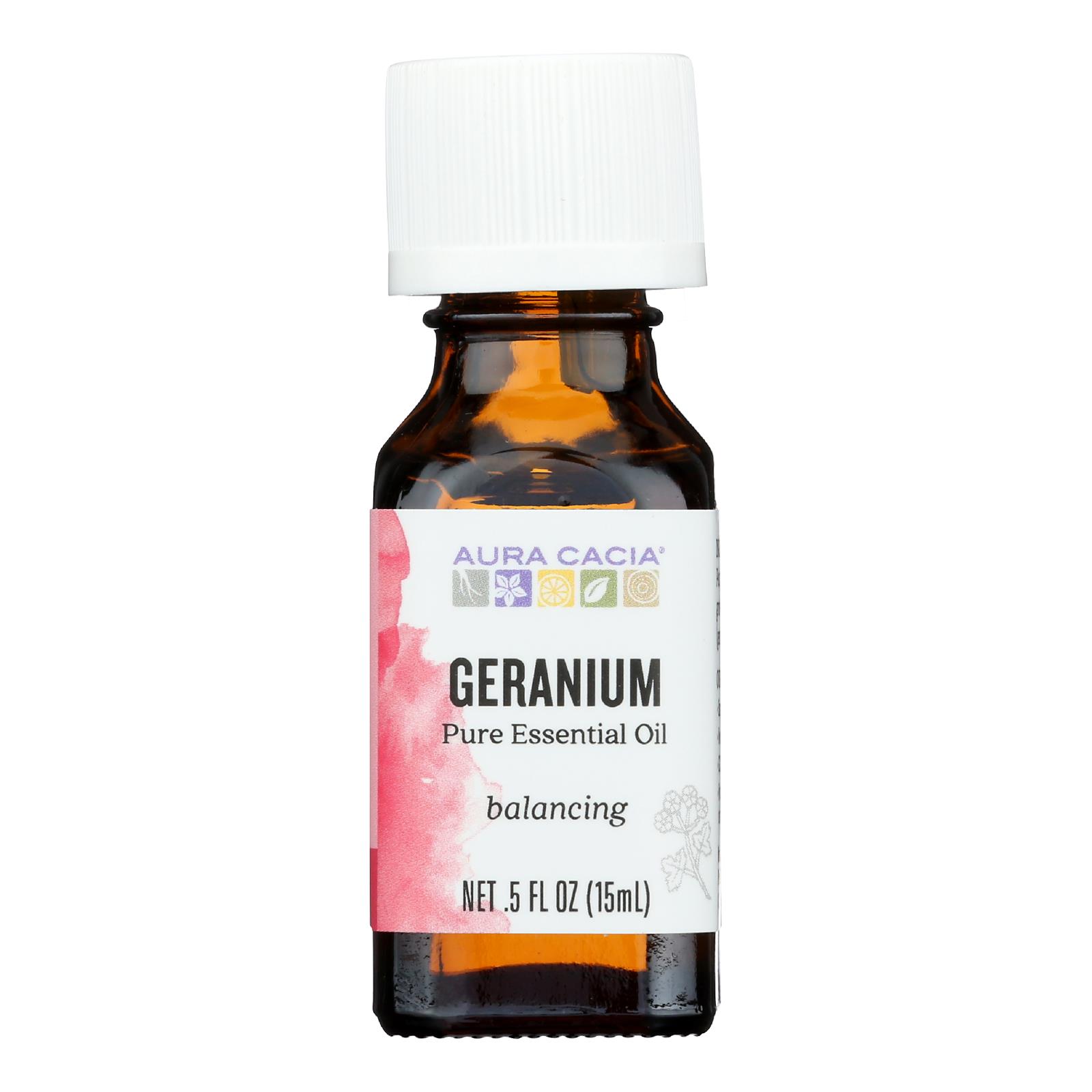 Aura Cacia - Pure Essential Oil Geranium - 0.5 fl oz