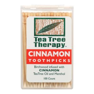 Tea Tree Therapy Toothpicks Cinnamon - 100 Toothpicks - Case of 12
