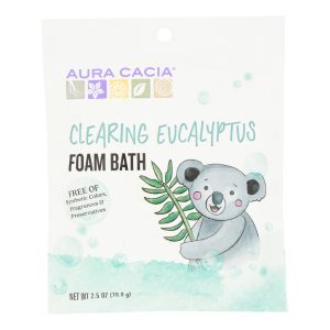Aura Cacia Clearing Foam Bath - Eucalyptus - Case of 6 - 2.5 oz