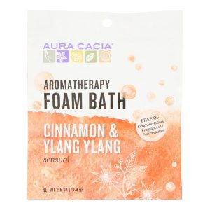 Aura Cacia - Foam Bath Sensual Cinnamon and Ylang Ylang - 2.5 oz - Case of 6