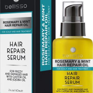 Rosemary Mint Oil Hair Serum   Thickening Products for Women and Men   Strengthening Treatment for Dry Damaged Frizzy Split Ends   Control Frizzy Thinning and Curly Locks   Scalp Moisturizer
