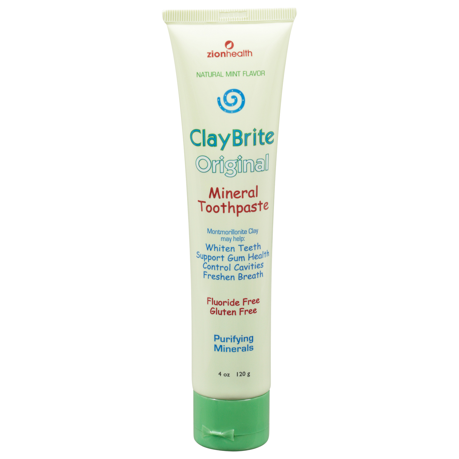Zion Health ClayBrite Natural Toothpaste - Natural Mint - 3.2 oz