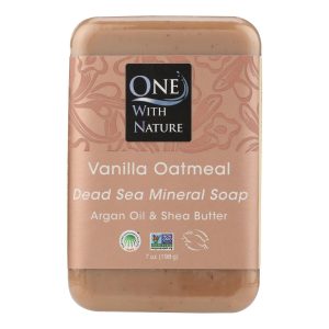 One With Nature Dead Sea Mineral Vanilla Oatmeal Soap - 7 oz