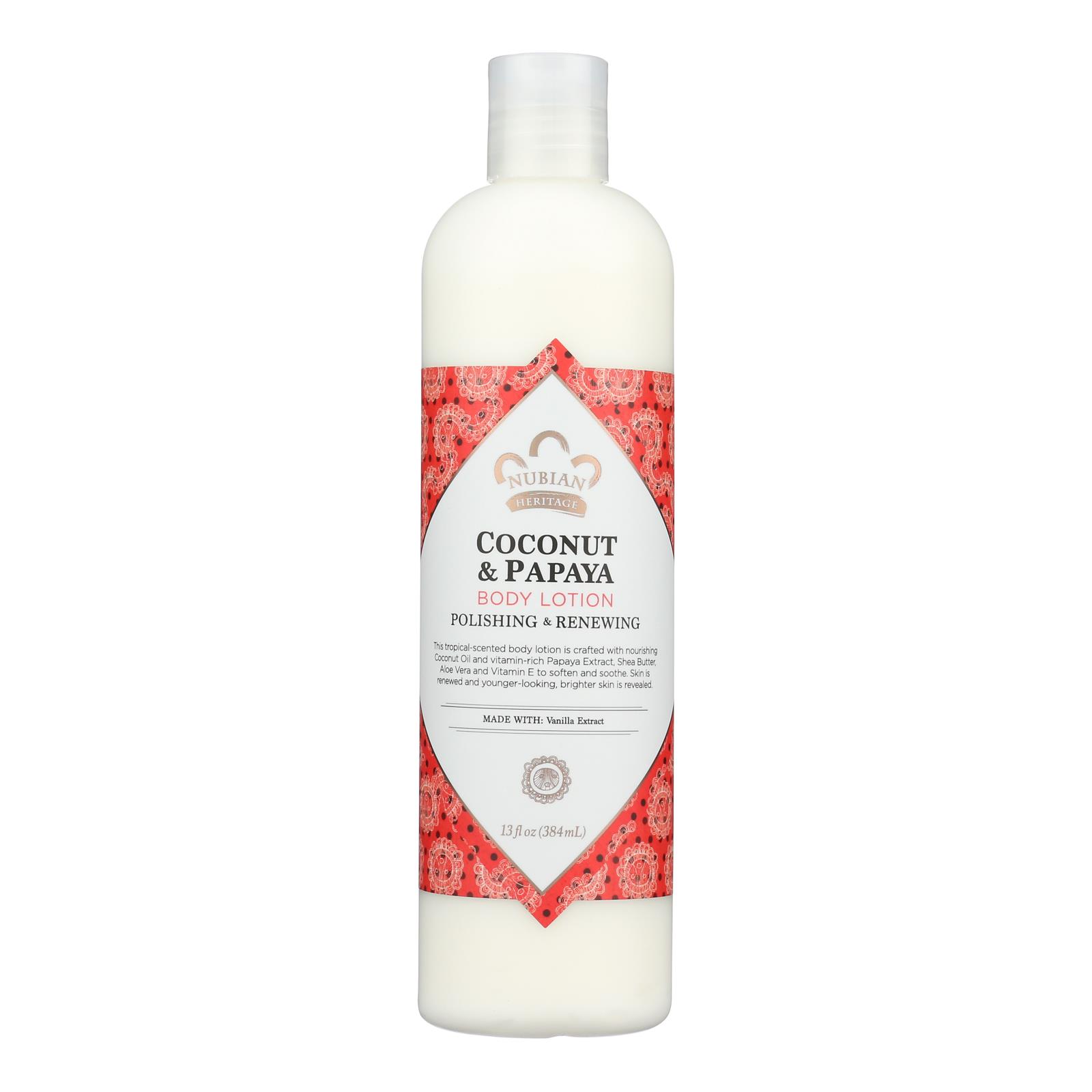 Nubian Heritage Lotion - Coconut and Papaya - 13 oz
