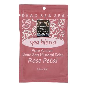 One With Nature Spa Blend Rose Petal Dead Sea Mineral Bath - Salt - Case of 6 - 2.5 oz.