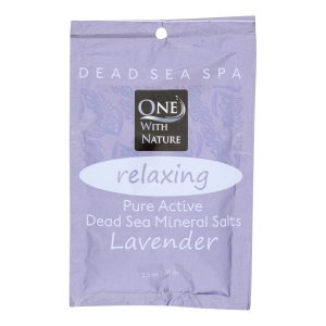 One With Nature Relaxing Lavender Dead Sea Mineral - Salt Bath - Case of 6 - 2.5 oz.